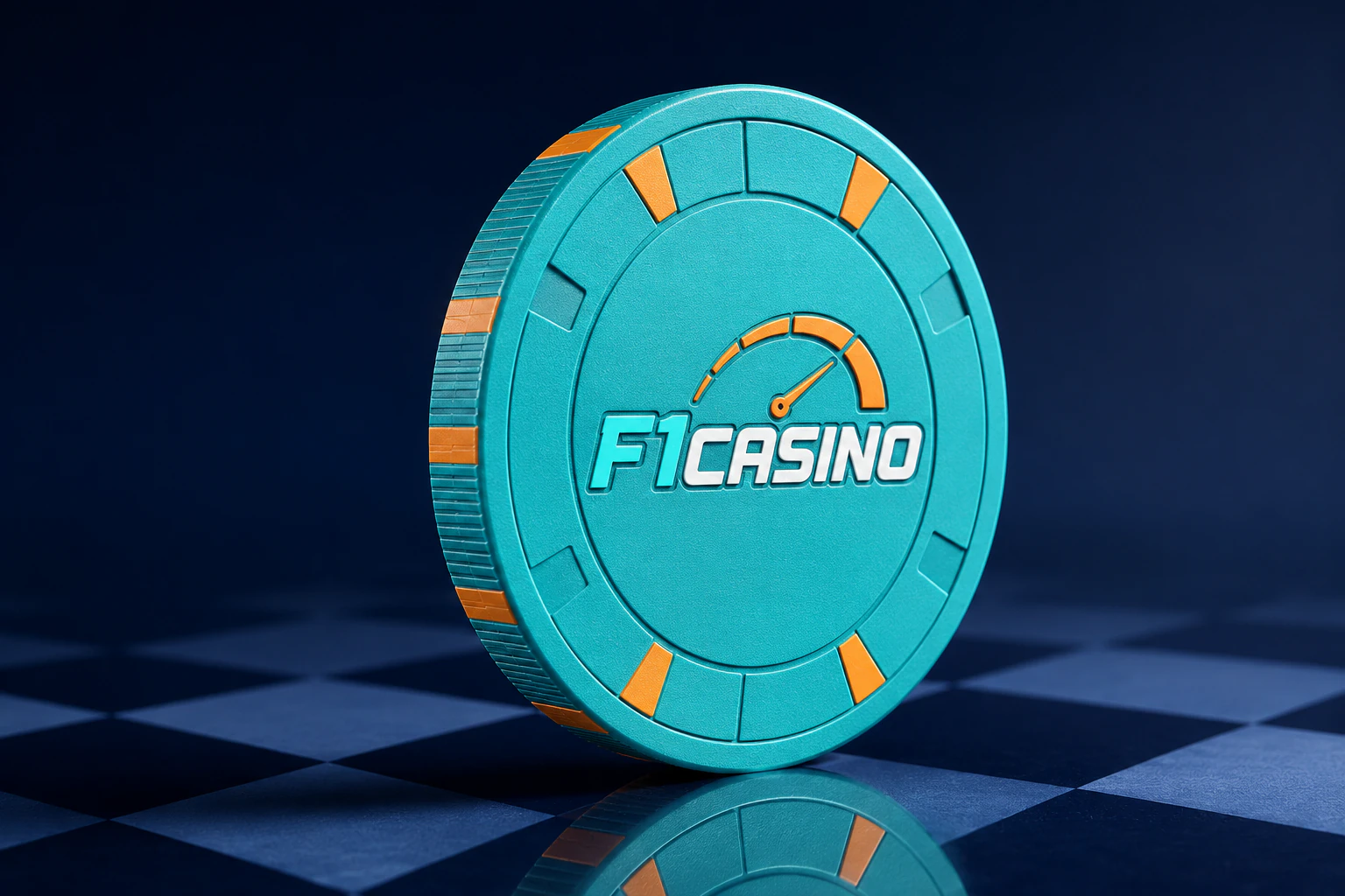 F1Casino turkuaz casino çipi üç boyutlu